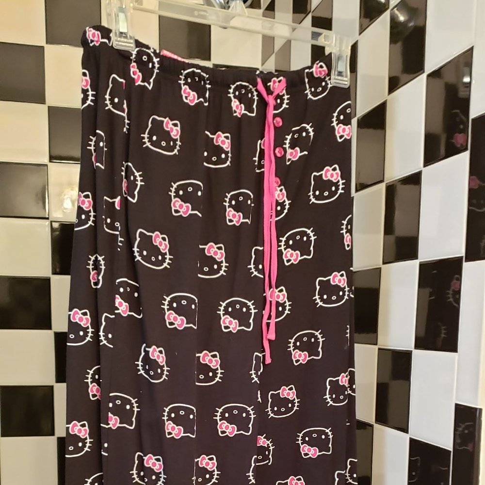 HELLO KITTY WOMENS COTTON PAJAMA PANTS SIZE L NWT